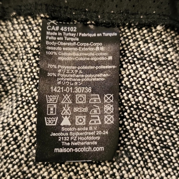 SCOTCH + SODA MAISON SCOTCH Black White Zip Up Cotton Tweed Jacket Size S - Picture 10 of 10